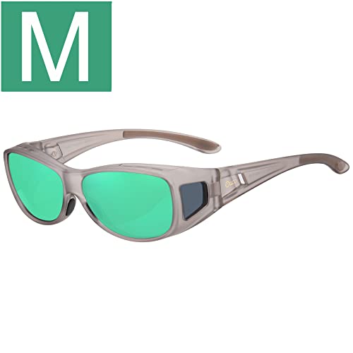 M Size Transparent Grey Frame Revo Green Lens