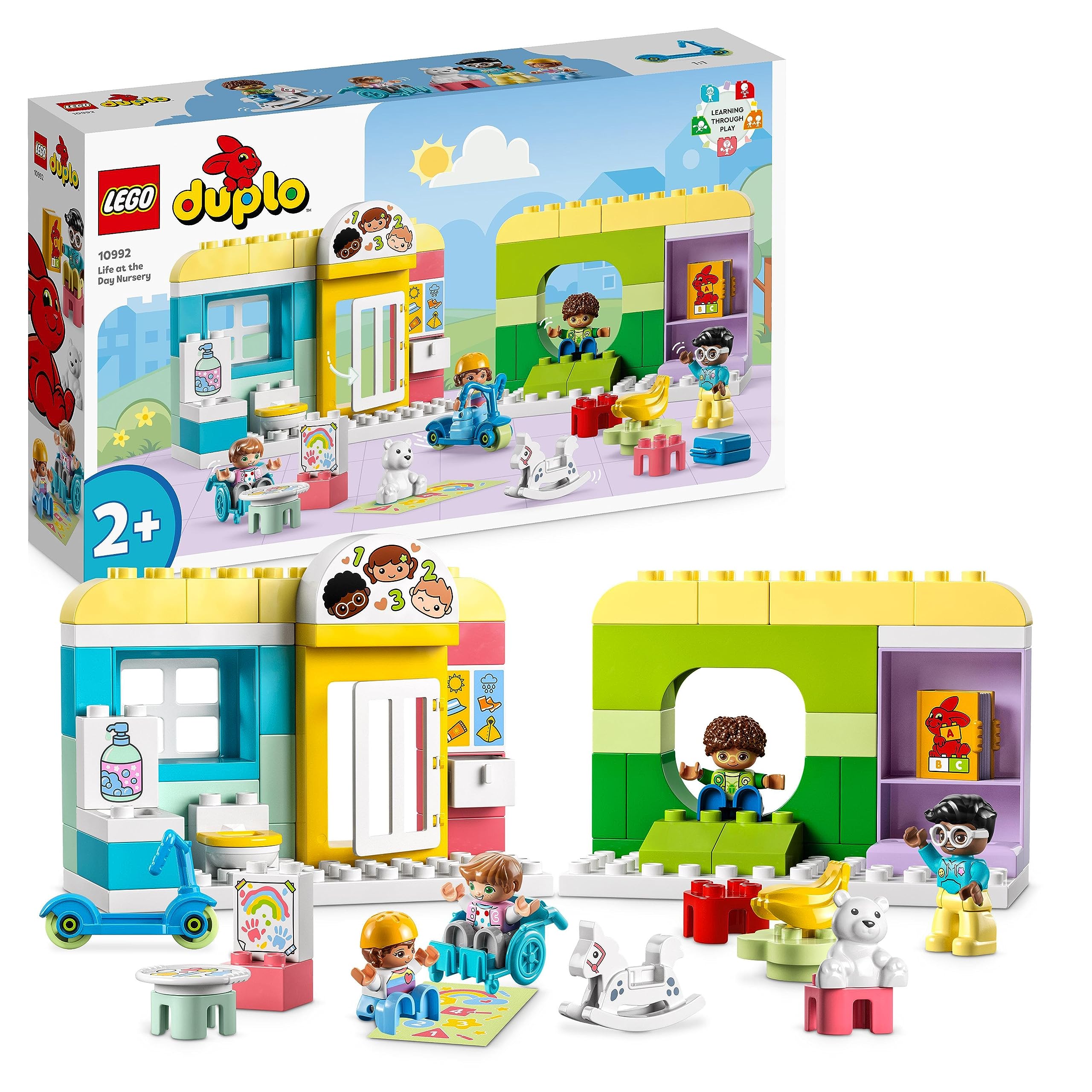 LEGO Duplo My Town Daycare Life - Educational Building Blocks Toy for Toddlers Ages 2+ with 4 Mini Figures (10992) - Perfect for Preschool Learning & Creative Playtime