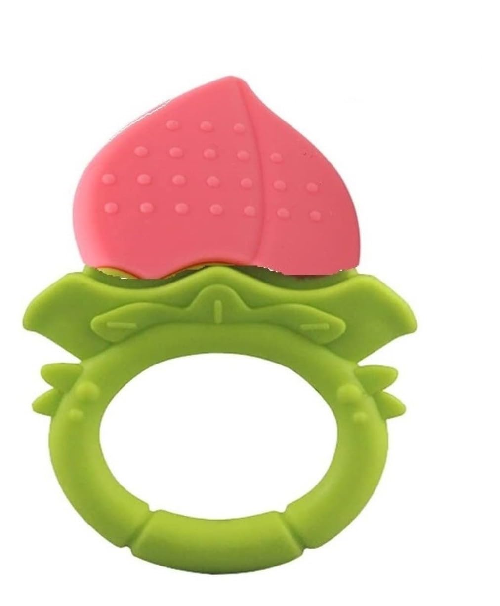 Kritiu BPA-Free Silicone Baby Teether and Spoon Set | Safe Teething Toys & Feeding Utensils for Infants 6+ Months | Soft Peach & Pink Baby Gift | Perfect for Soothing Sore Gums & Introducing Solid Foods