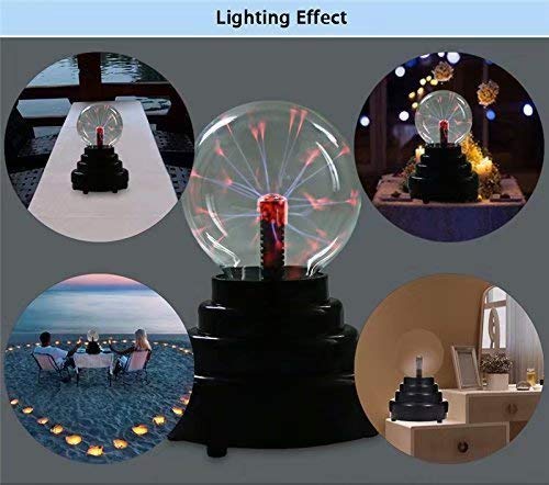 3 Inch Magic Plasma Glass Ball - Touch Sensitive USB Desk Lamp with Nebula Lightning Effect, Electrostatic Flashing Sphere for Home Decor, Science Nightlight - Perfect for Bedroom, Office, and Gift Giving