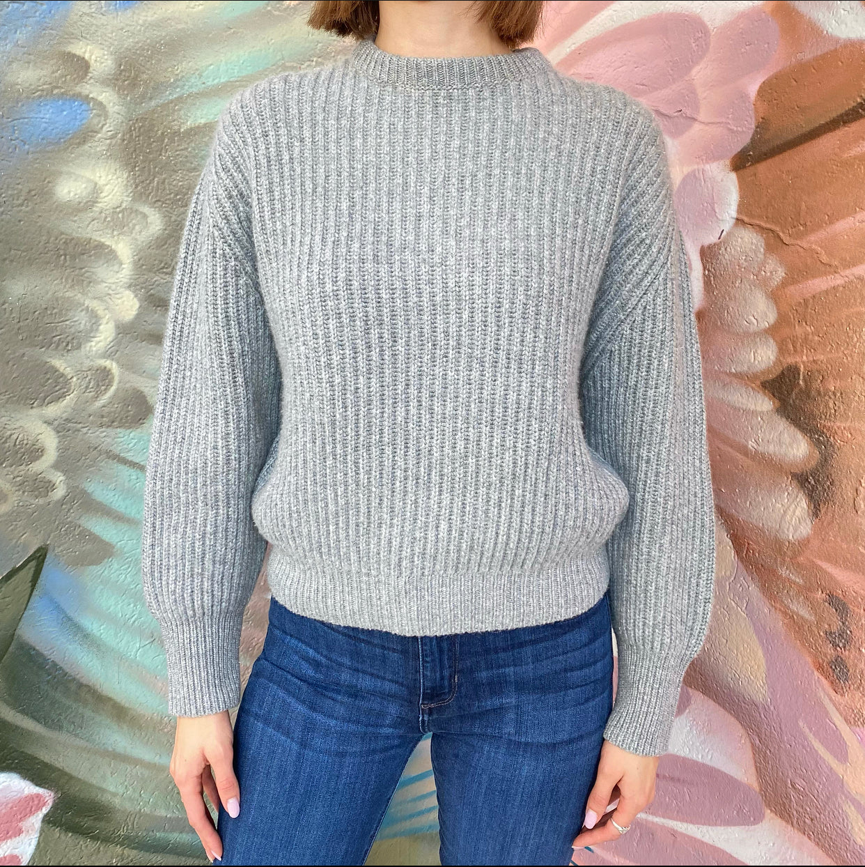 Brunello Cucinelli Light Grey Shimmer Cashmere Sweater for Women | Soft Luxury Knitwear | Perfect for Office, Date Night & Winter Travel