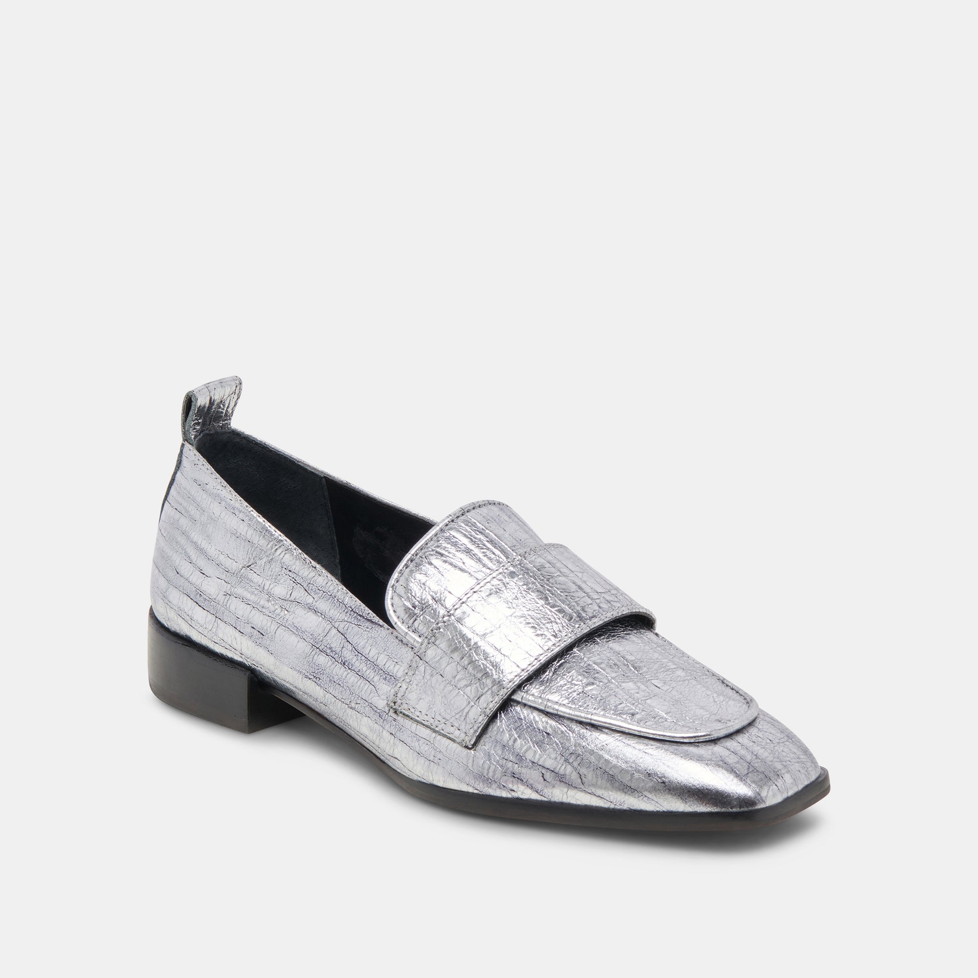 NYGEL Men's Loafers - Premium Graphite Metallic Leather Slip-On Shoes for Business Casual & Office Wear