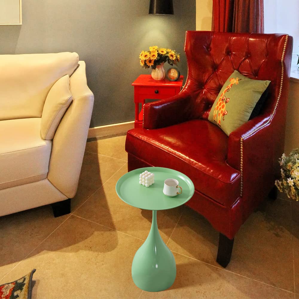 Modern Round Metal Side Table - 15.7