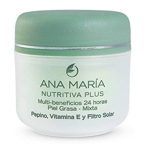 Ana Maria Makeup | Nutritiva Plus 24-Hour Multi-Benefit Cucumber & Vitamin E Moisturizer with SPF for Oily & Combination Skin | 2oz/60g | Daily Hydration & Sun Protection for a Fresh, Matte Finish