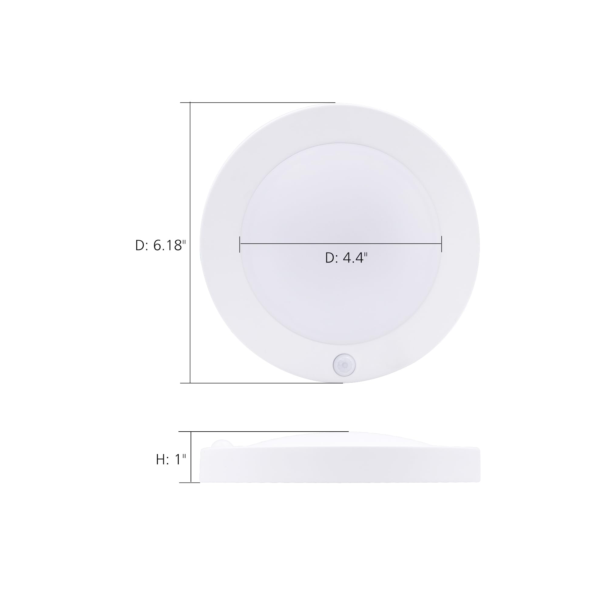 Dimmable 6 Inch LED Ceiling Light with PIR Motion Sensor - 3000K Warm White, Flush Mount, ETL Certified - Perfect for Closets, Stairs, Pantry, Porch & Laundry Room Lighting