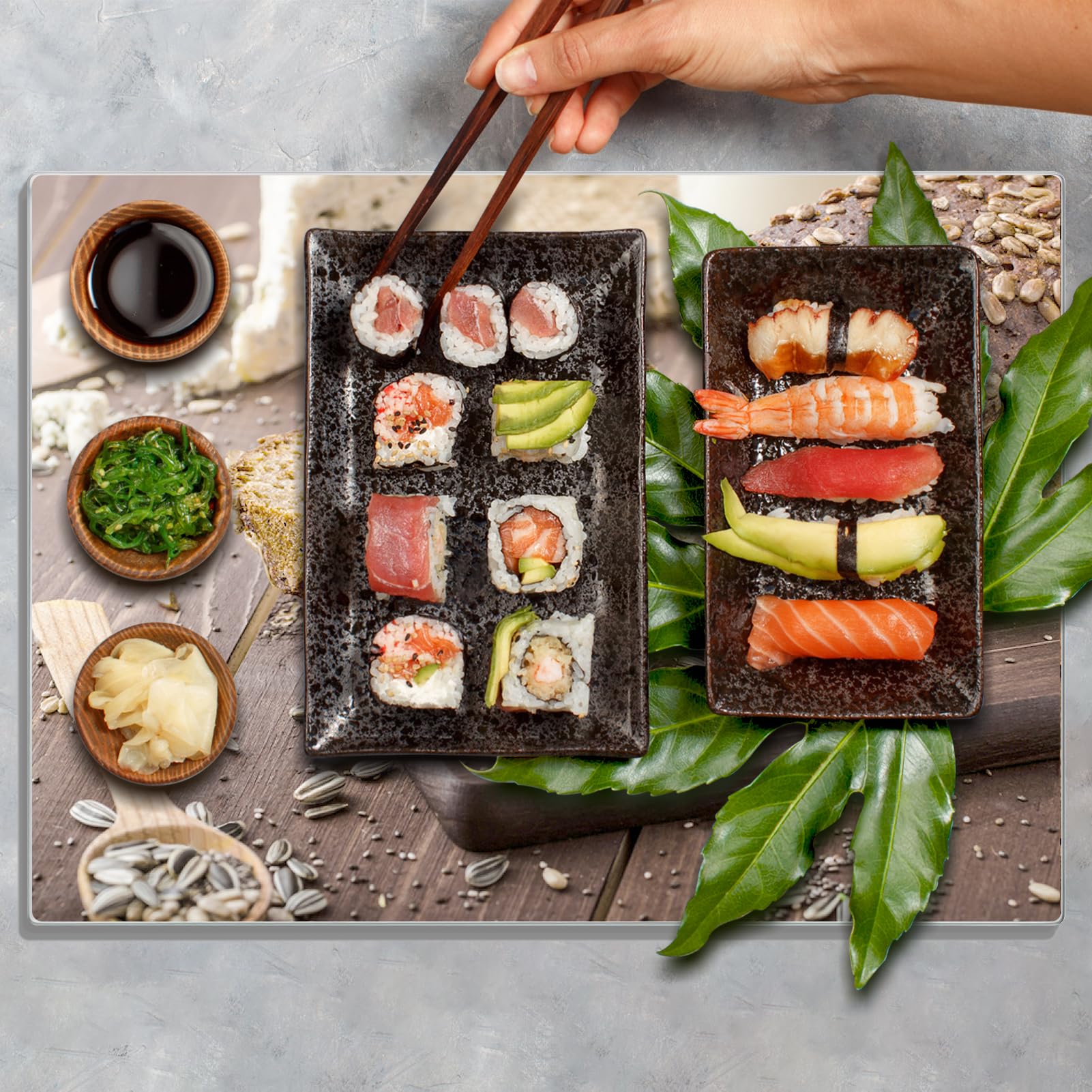 Premium JAMBALAY Tempered Glass Cutting Board - 10