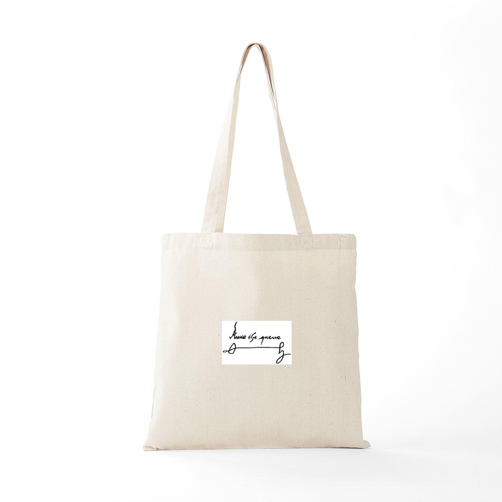 Anne Boleyn Signature Tote Bag - Natural Canvas Reusable Shopping Bag with Historical Design | Perfect for Groceries, Books & Renaissance Fairs