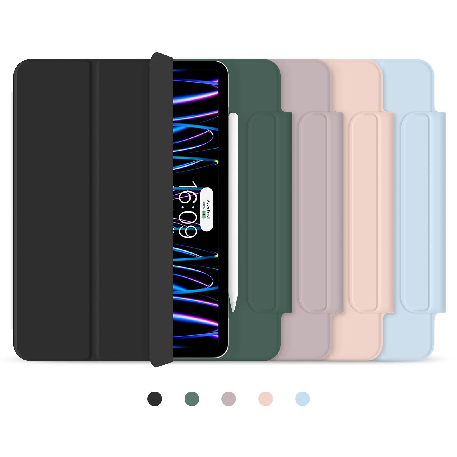 Magnetic Case for iPad Pro 11 Inch 4th/3rd/2nd Gen (2022/2021/2020) - Slim Smart Folio Cover with Auto Sleep/Wake, Pencil Charging & Trifold Stand - Lightweight Protective Case (Black) | Perfect for Work, Travel & Home Use