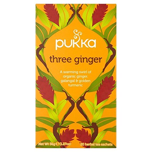 Organic Three Ginger Tea Bags by Pukka - 20 Count Pack | Herbal Wellness Tea for Digestion & Immunity | Perfect for Morning Boost & Cold Relief