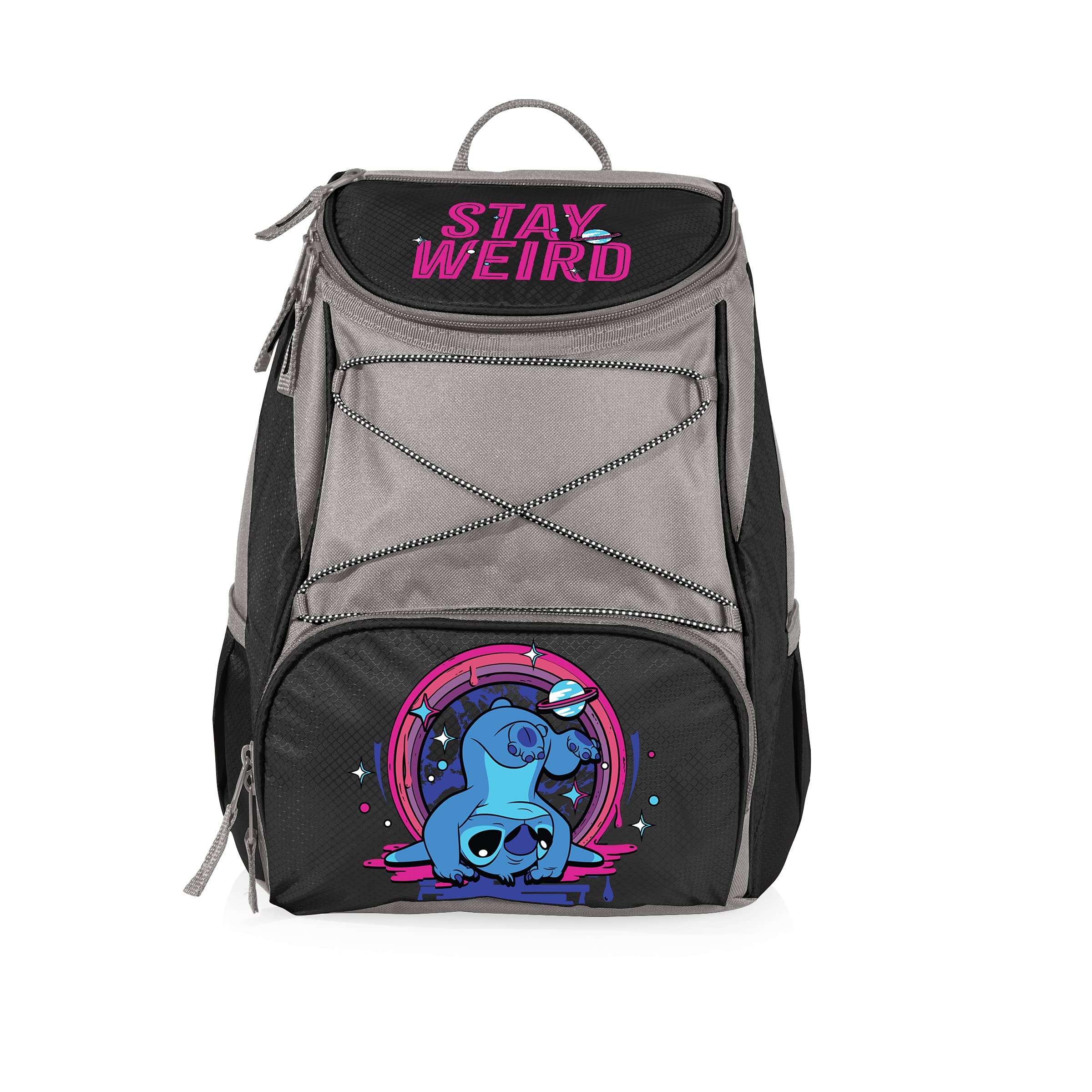 Disney Lilo & Stitch Insulated Backpack Cooler - Soft Picnic Lunch Bag with Black & Gray Accents | Perfect for Beach Outings, Camping Trips & Outdoor Adventures