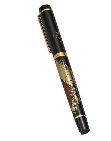 Premium Yamanaka Lacquerware MAKI-E Urushi Fountain Pen - Handcrafted Red Fuji Design | Luxury Writing Gift for Professionals & Collectors | Perfect for Business Signatures, Calligraphy & Special Occasions