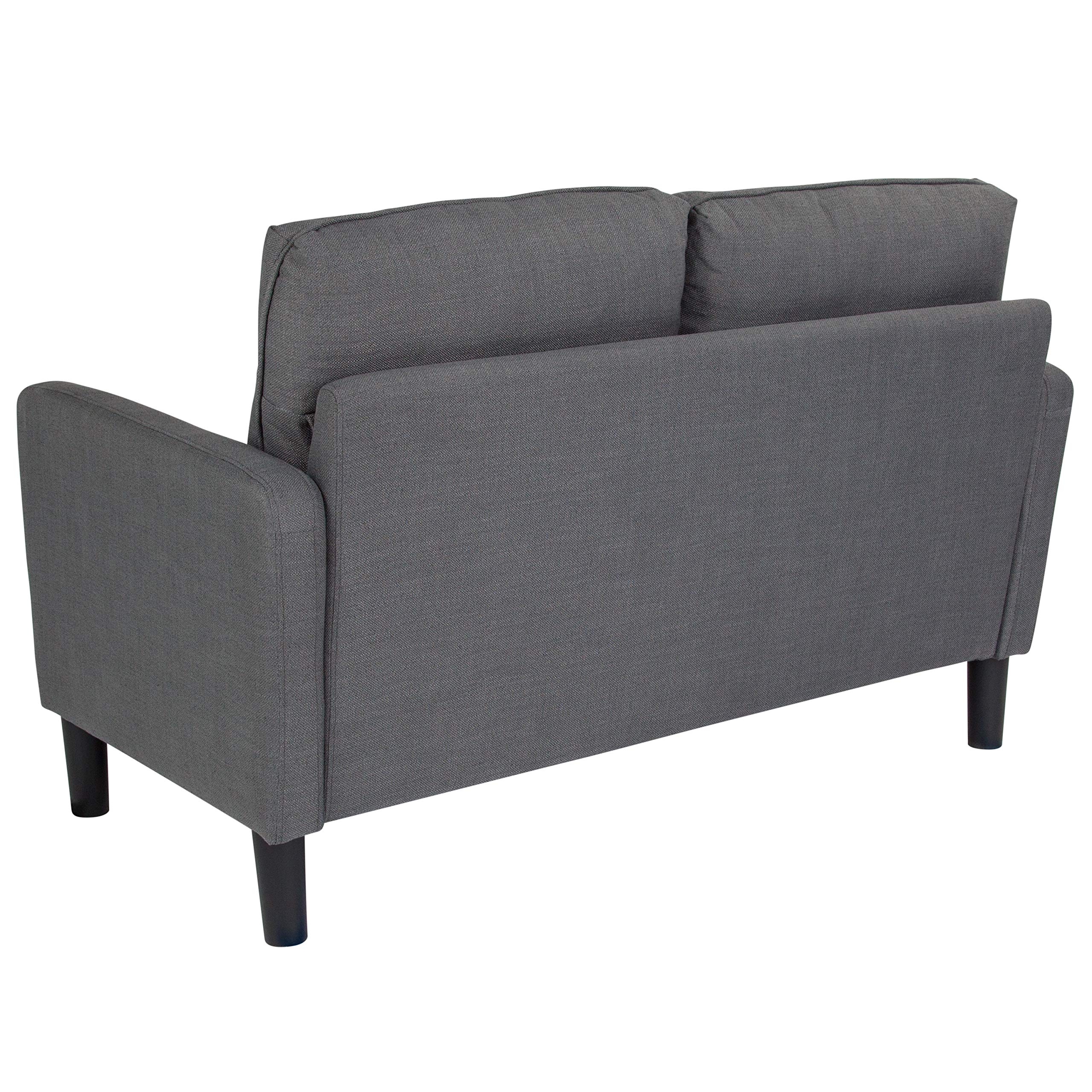 Flash Furniture Washington Park Dark Gray Upholstered Loveseat - Modern Two-Seater Sofa for Living Room, Office Lounge & Small Spaces