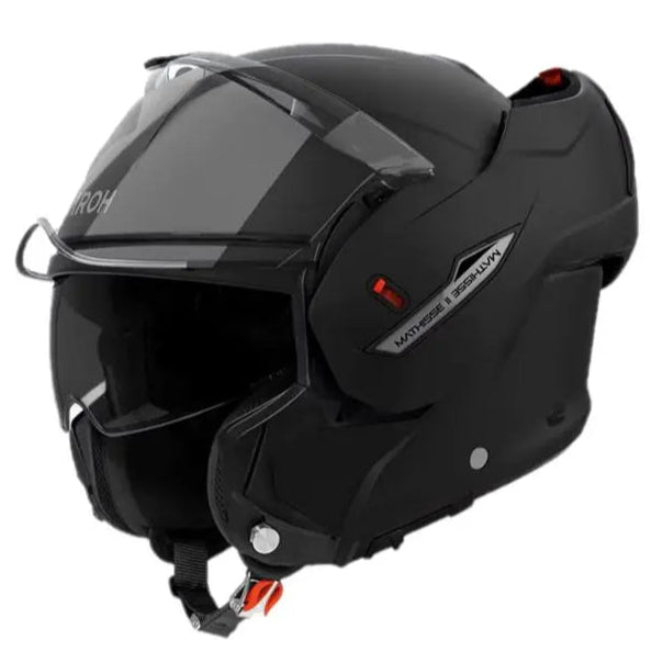 Airoh Mathisse Motorcycle Helmet - Matte Black & Gloss Black - Lightweight & Durable for Street & Racing - Perfect for Urban Commuting & Track Days