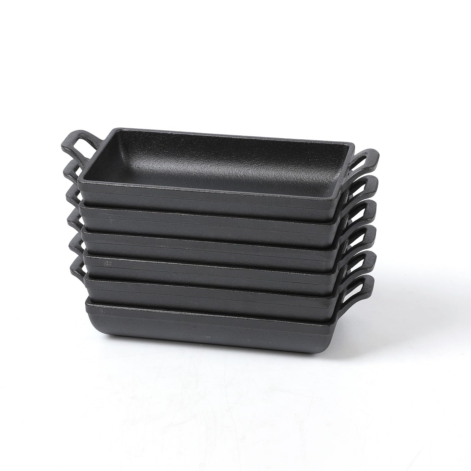 HAWOK 6-Piece Cast Iron Mini Serving Set - Rustic Rectangle Appetizer Plates for Cheese, Charcuterie, Tapas & Party Snacks - Perfect for Entertaining, Dinner Parties & Holiday Gatherings