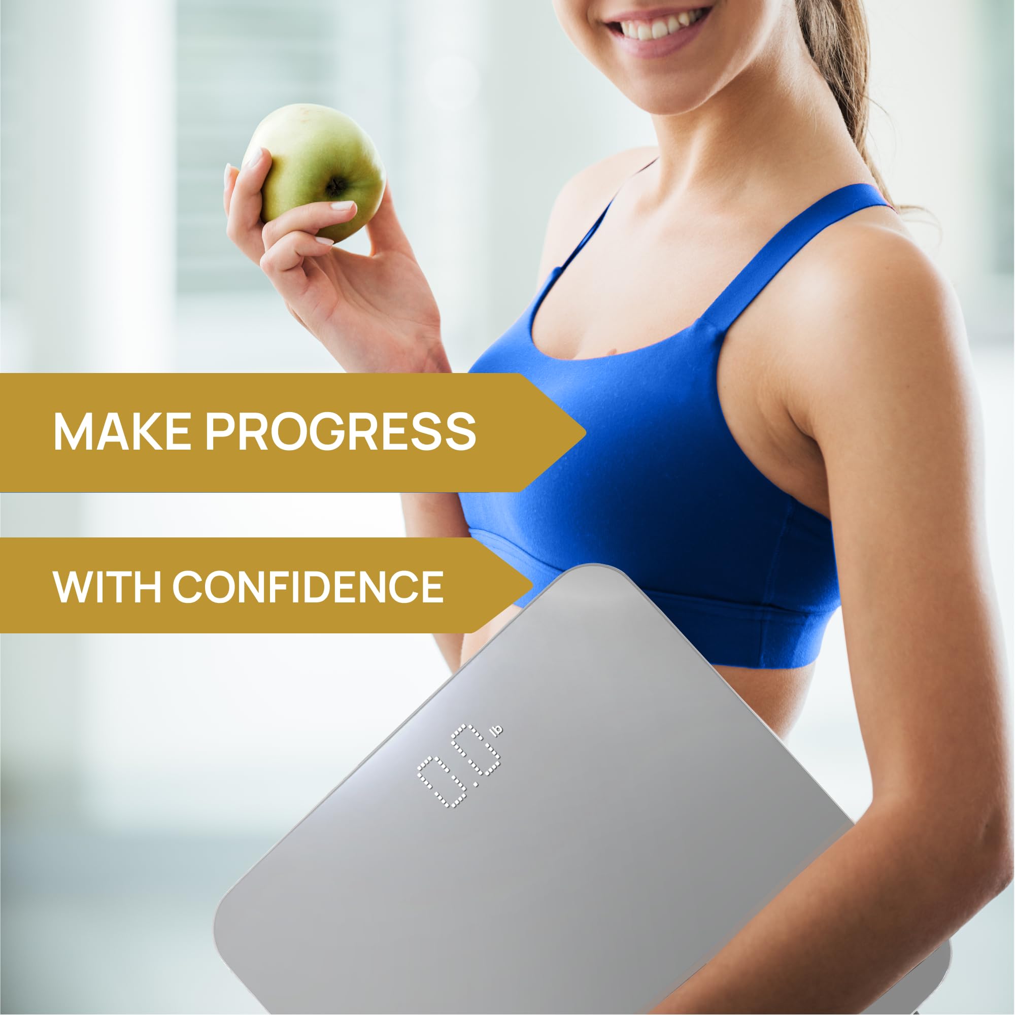 INEVIFIT Digital Bathroom Scale - Highly Accurate Body Weight Scale up to 400 lbs with Batteries Included | Perfect for Home, Gym & Health Tracking