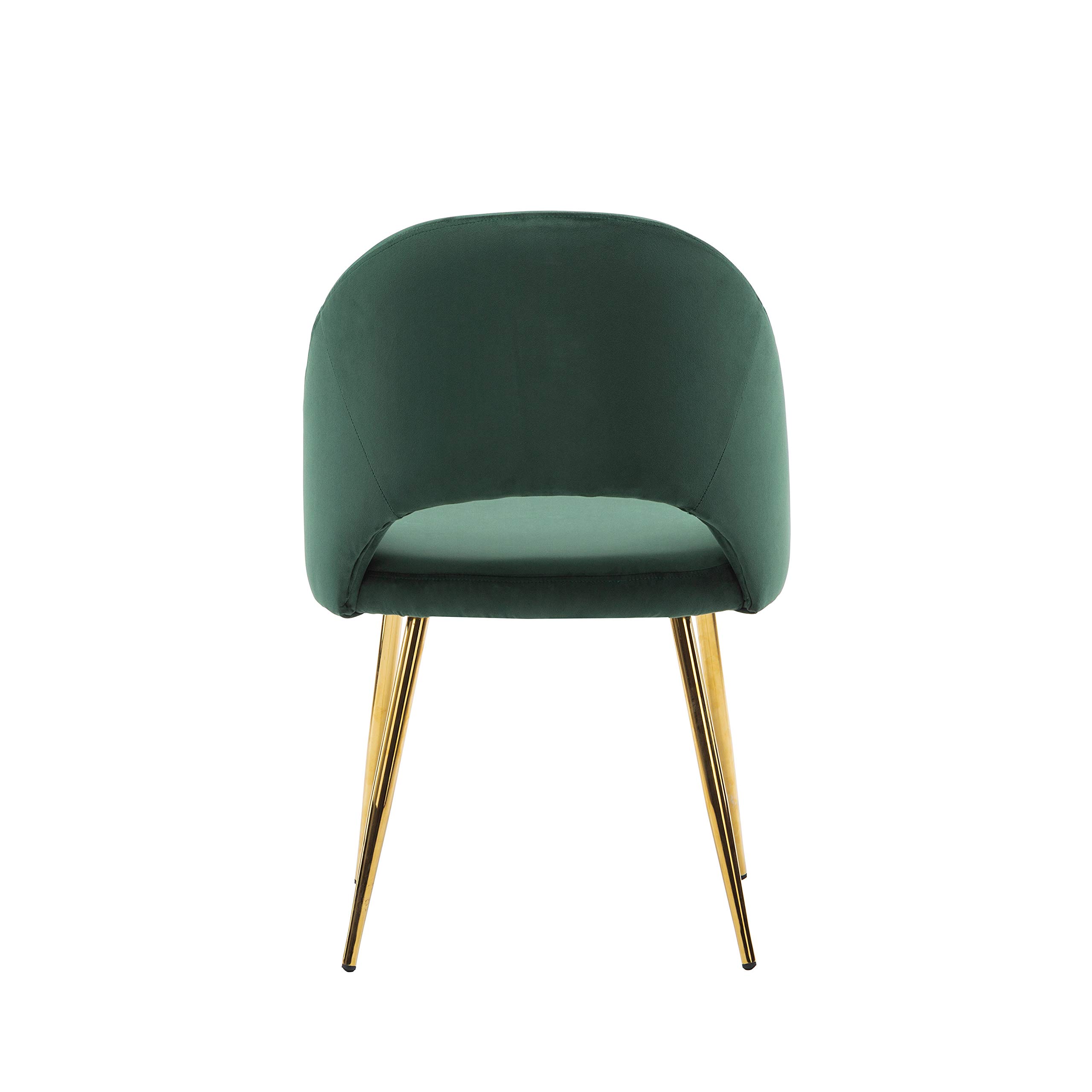 Porthos Home Batia Armless Dining Chairs Set of 2 - Velvet Upholstered Modern Side Chairs with Gold Tapered Metal Legs & Ergonomic Rounded Back - Perfect for Dining Room, Kitchen, Breakfast Nook, and Small Space Decor