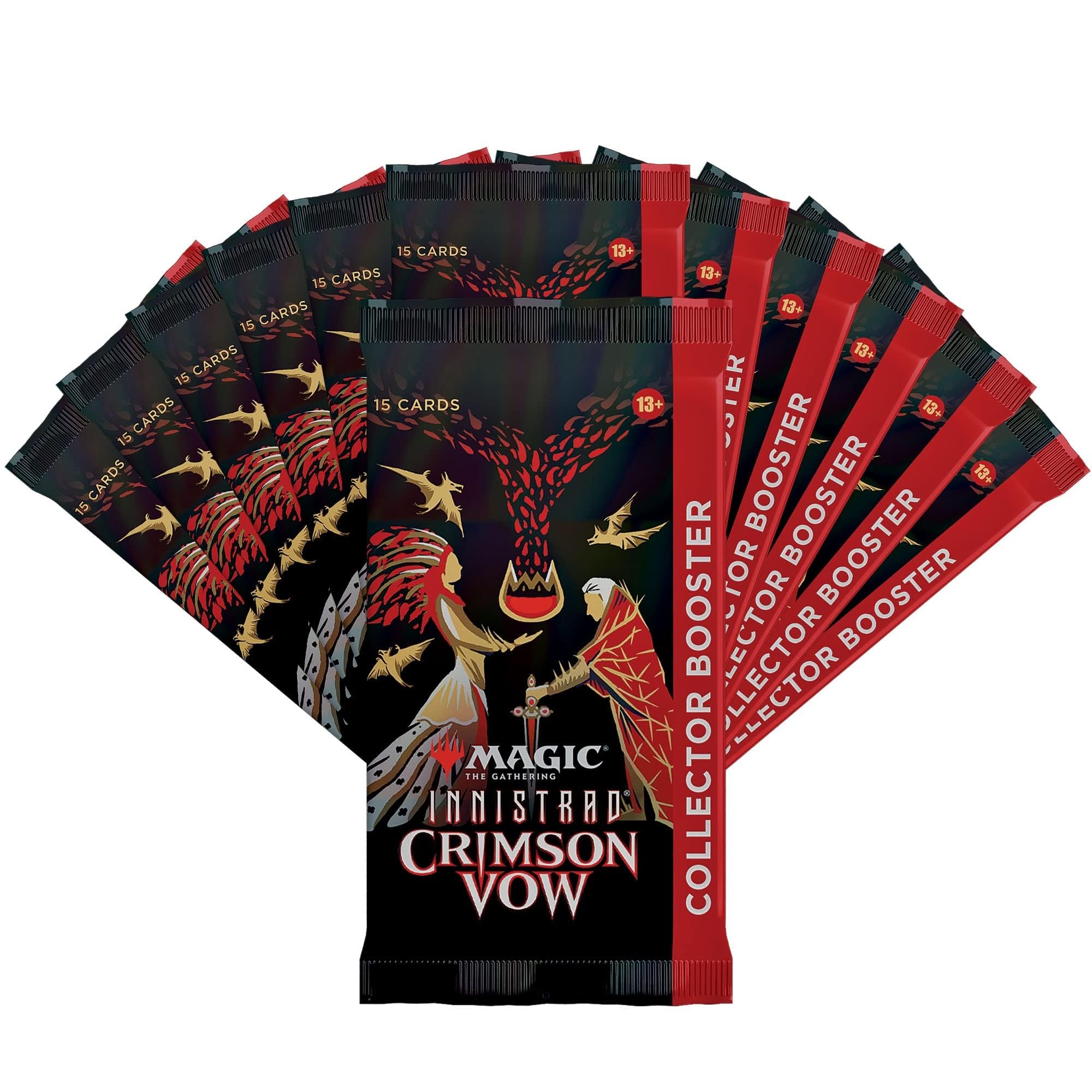 Magic: The Gathering Innistrad: Crimson Vow Collector Booster Box - 12 Packs + 2 Dracula Box Toppers (182 Cards) | MTG Booster Box for Collectors & Players | Perfect for Game Nights & Tournaments