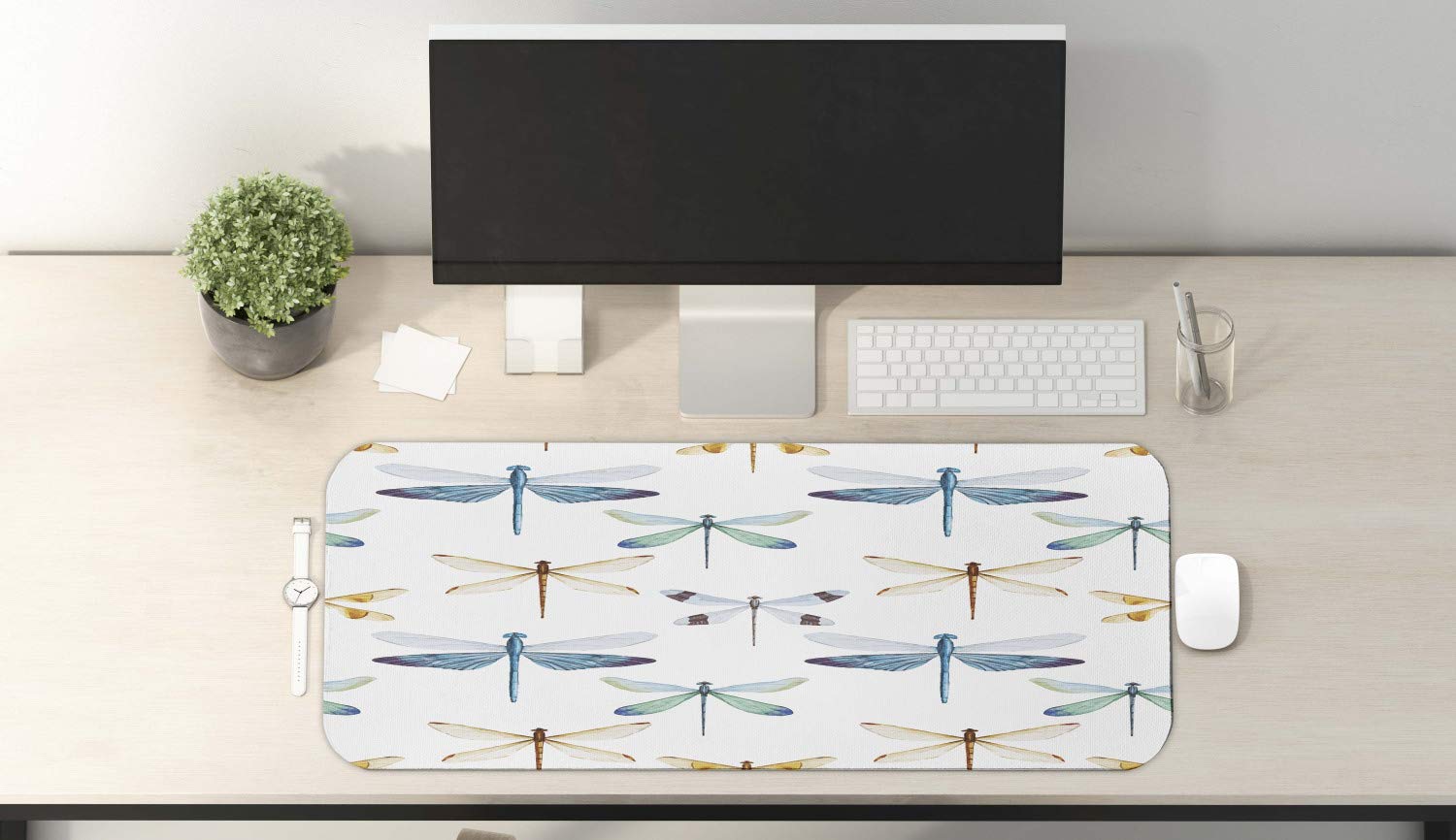 Ambesonne Dragonfly Computer Mouse Pad - Non-Slip Rubber Gaming Mousepad (31