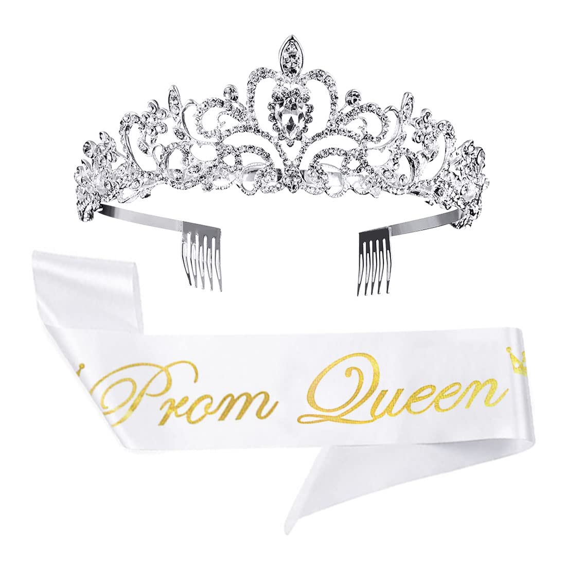 Elegant Silver Crystal Rhinestone Wedding Tiara with Comb – Bridal Crown for Women & Little Girls | Perfect for Weddings, Prom, Pageants & Princess-Themed Parties