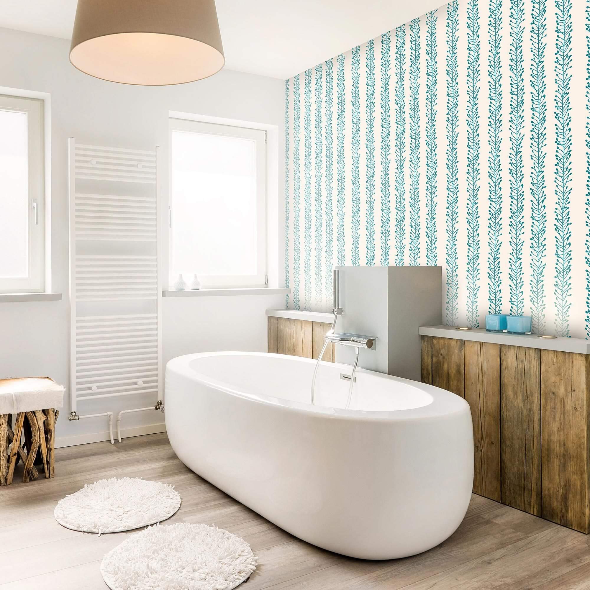 Blue Floral Peel and Stick Removable Wallpaper - Self-Adhesive Decor for Bedroom, Living Room & Office - Easy DIY Home Renovation