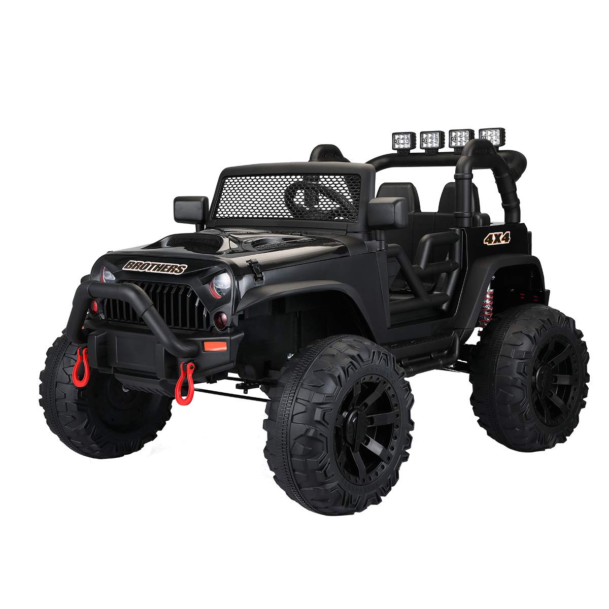 TOBBI 12V Kids Ride On Truck Toy with Parent Remote Control - 3 Speed Electric Vehicle for Boys & Girls - Black Off-Road Car for Indoor & Outdoor Play