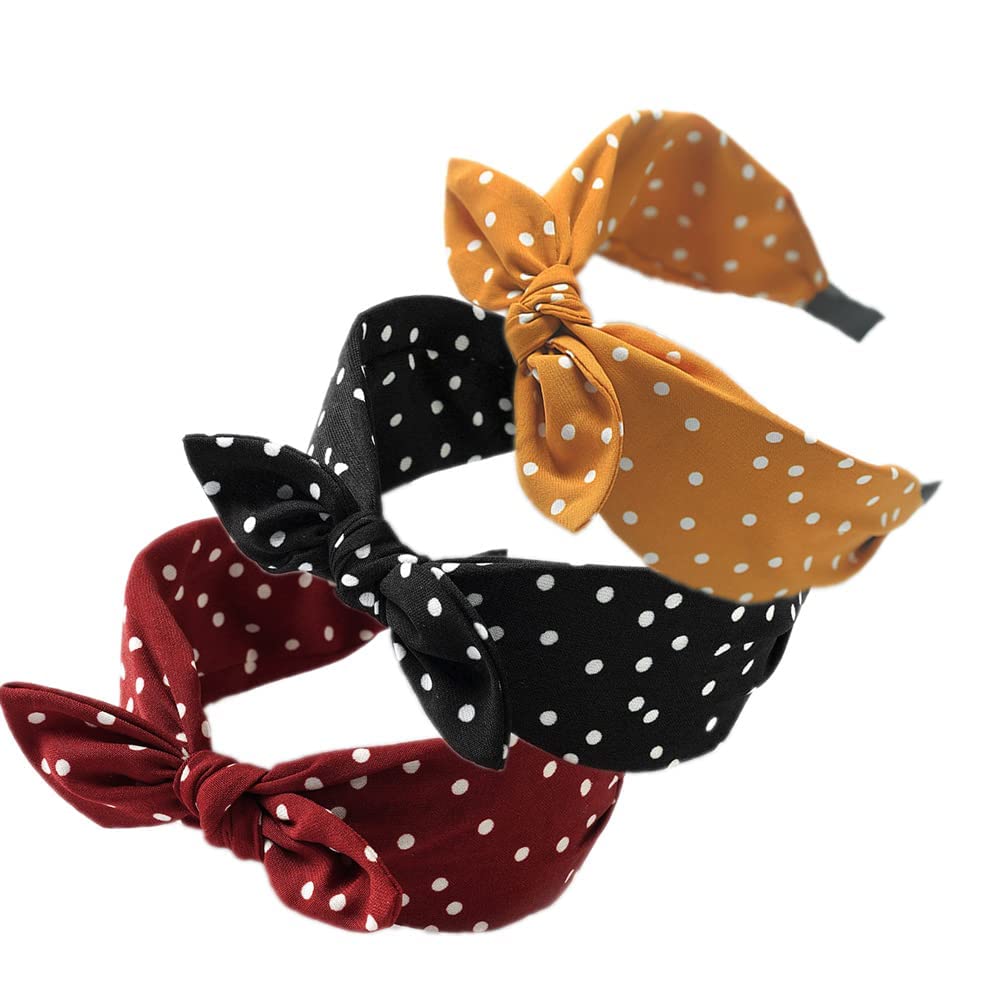 Women's Wide Fabric Headbands - Elastic Hair Bands for Daily Wear, Dating & Sports | Soft Knot Hair Accessories | Perfect for Workouts, Yoga & Fashion Styles (3-Pack)