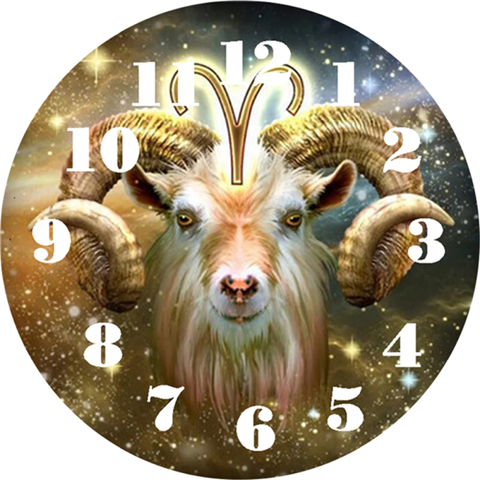 5D Diamond Painting Clock Kit with Movement - DIY Full Drill Rhinestone Art for Adults (Aries Constellation) - 45x45cm/18x18inch Round Drill Home Wall Decor - Perfect for Bedroom, Living Room & Gift Giving