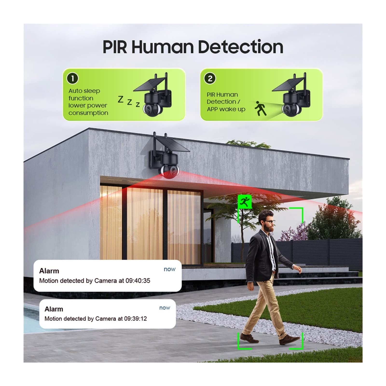 5MP Solar Security Camera Wireless Outdoor - WiFi/4G PTZ Surveillance IP Camera with Motion Detection & APP Control (Ubox) - Ideal for Home Security, Yard Monitoring, and Business Property Protection