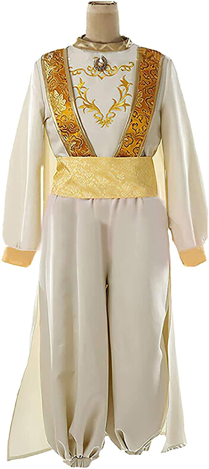 Anime Aladdin Arabian Prince Cosplay Costume Set with Sultan Hat - Perfect for Halloween, Cosplay Events, and Themed Parties