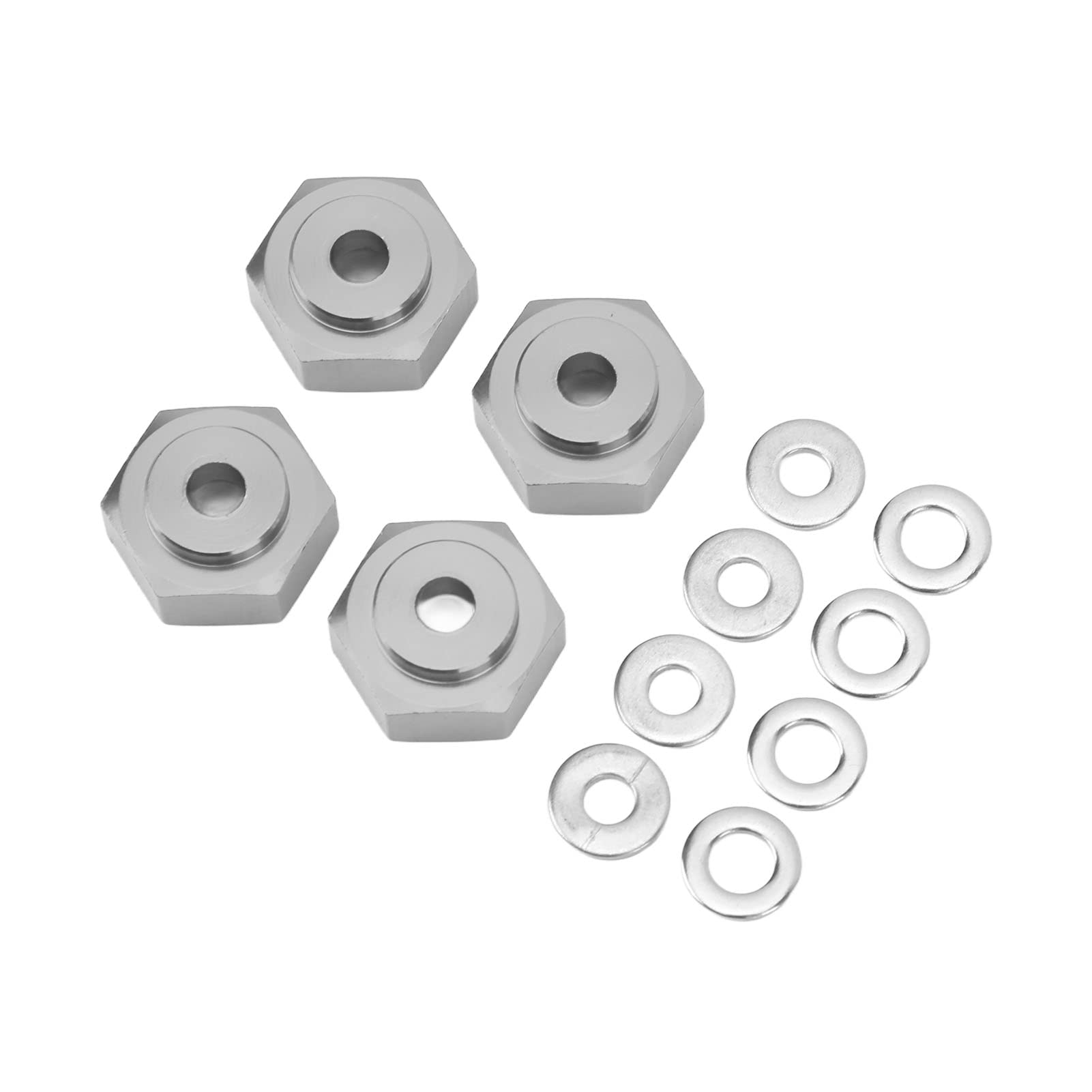 Durable RC Hex Coupler Set - 4pcs Professional RC Hex Adapter 0.47in to 0.67in High Hardness for 1/10 Scale RC Cars (Titanium Gray) - Perfect for Off-Road Bashing, Crawling & RC Car Upgrades