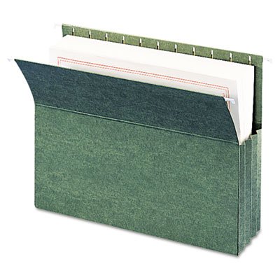 3 1/2 Inch Hanging File Folders with Reinforced Sides - Letter Size, Standard Green - 10 per Box (1 Box) - Perfect for Office Organization, Filing Cabinets, and Document Storage