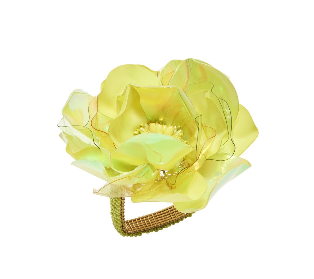 Elegant Gardenia Napkin Rings Set of 4 - Floral Table Decor for Weddings, Dinner Parties & Holiday Dining
