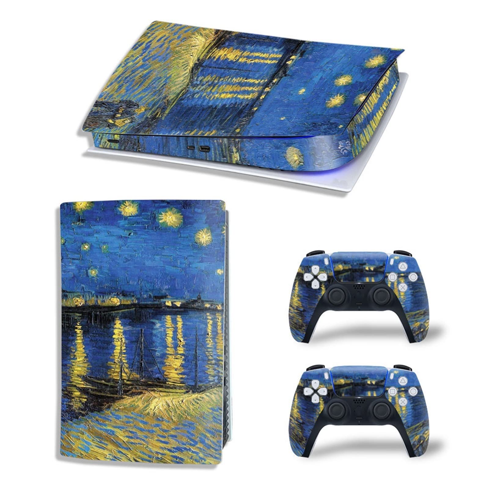 Anime Console Skin Decal for PS5 Digital Edition - Scratch-Resistant Vinyl Protection Cover for 2 Controllers - Bubble-Free Application - Gaming Accessories for PS5 Enthusiasts - Perfect for Gaming Setups and Collectors