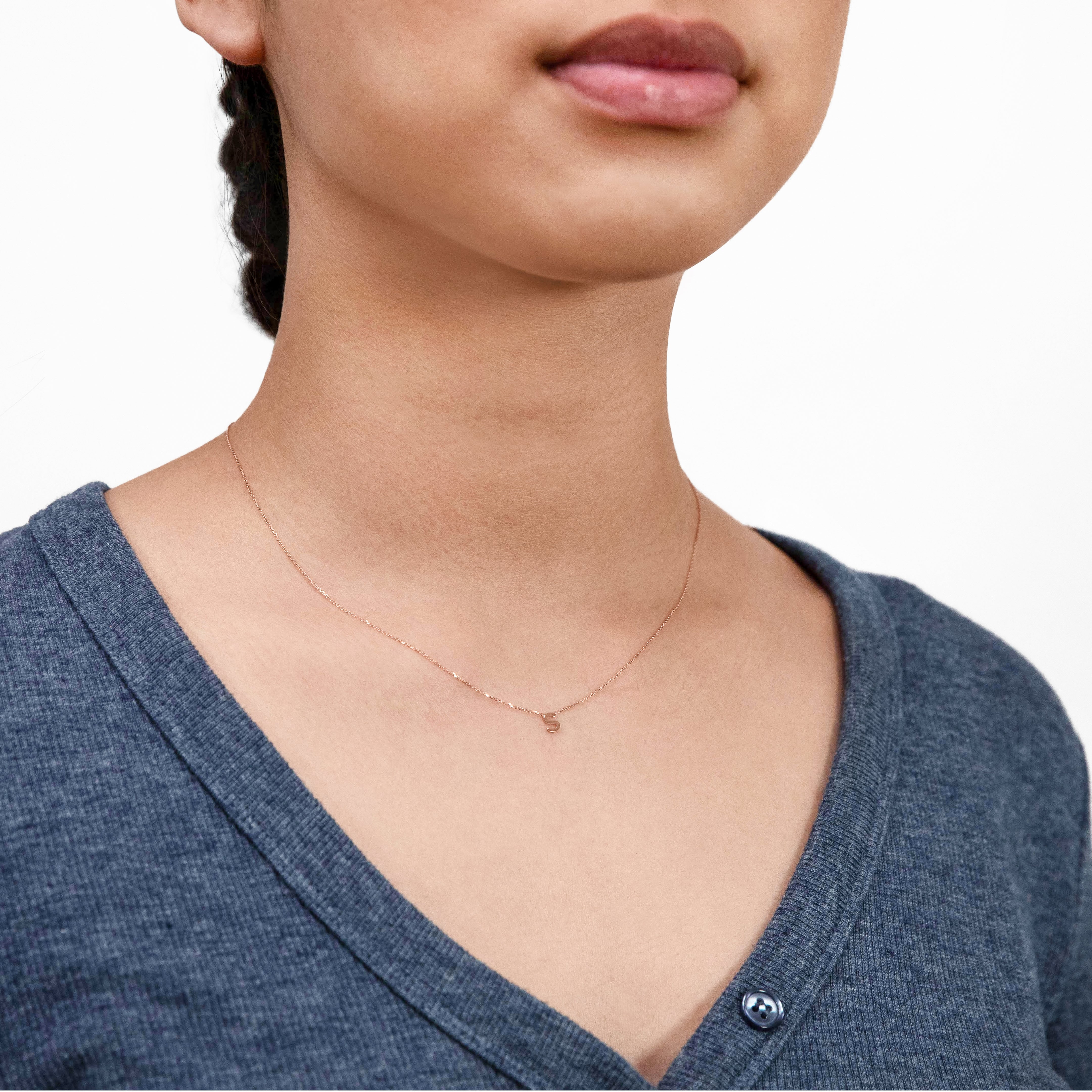 9ct Rose Gold Initial 