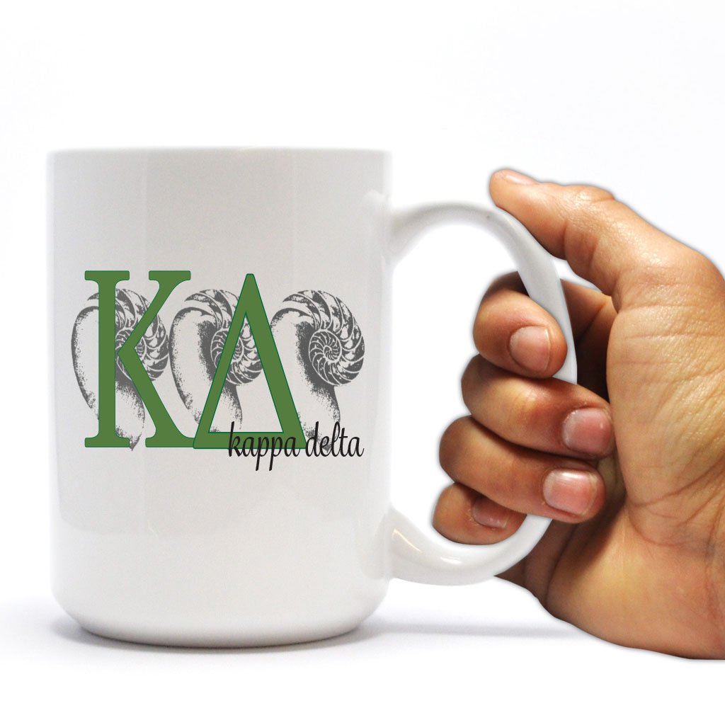 VictoryStore 15oz Ceramic Coffee Mug - Kappa Delta Themed Insulated Travel Mug for Hot & Cold Drinks - Perfect for Office, Home, Camping & Gifts