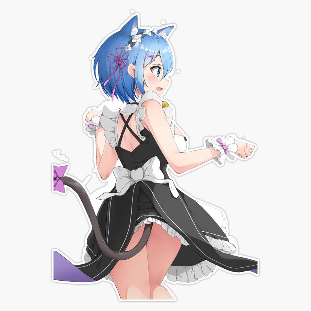 Leyland Designs Rem Cat Waifu Vinyl Sticker - Durable 5