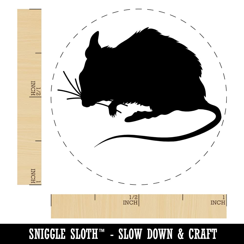 Self-Inking Rubber Stamp with Blue Ink - 1 Inch Medium Mouse Design for Crafting, Planners, Scrapbooking & DIY Projects - Perfect for Office, School & Home Use