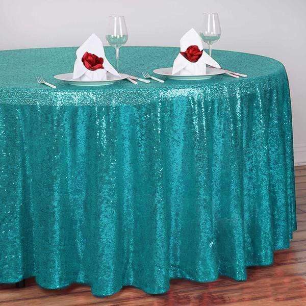 108 Sequin Round Tablecloth for Wedding, Party, Banquet - Elegant Sparkling Decor for Special Events