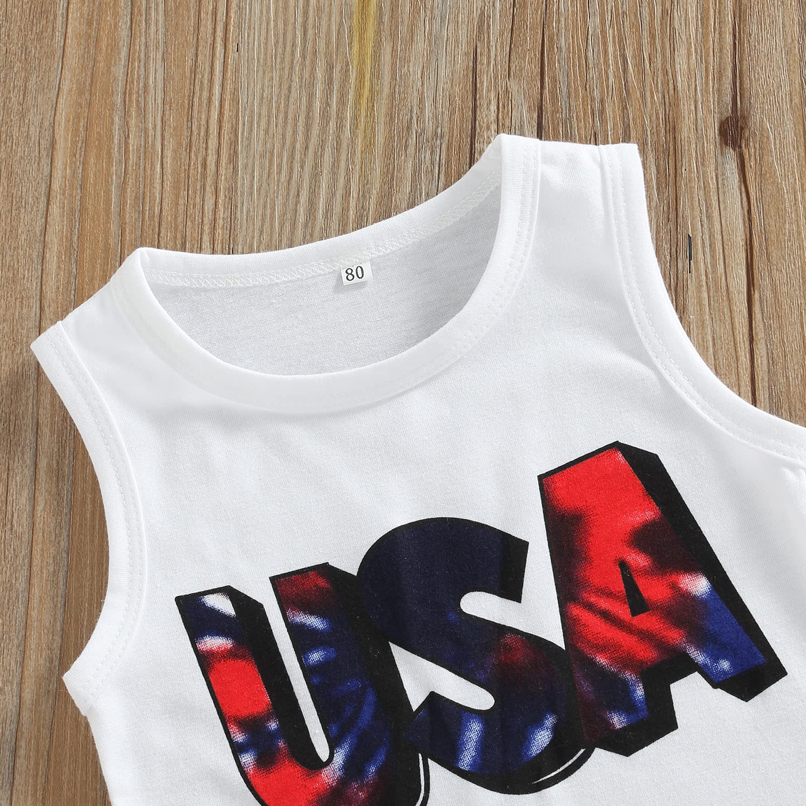 4th of July Baby Boy Outfit - Patriotic USA Flag Sleeveless Tank Top & Denim Shorts 2-Piece Set | Perfect for Independence Day Celebrations, Newborn Photoshoots & Summer Festivals