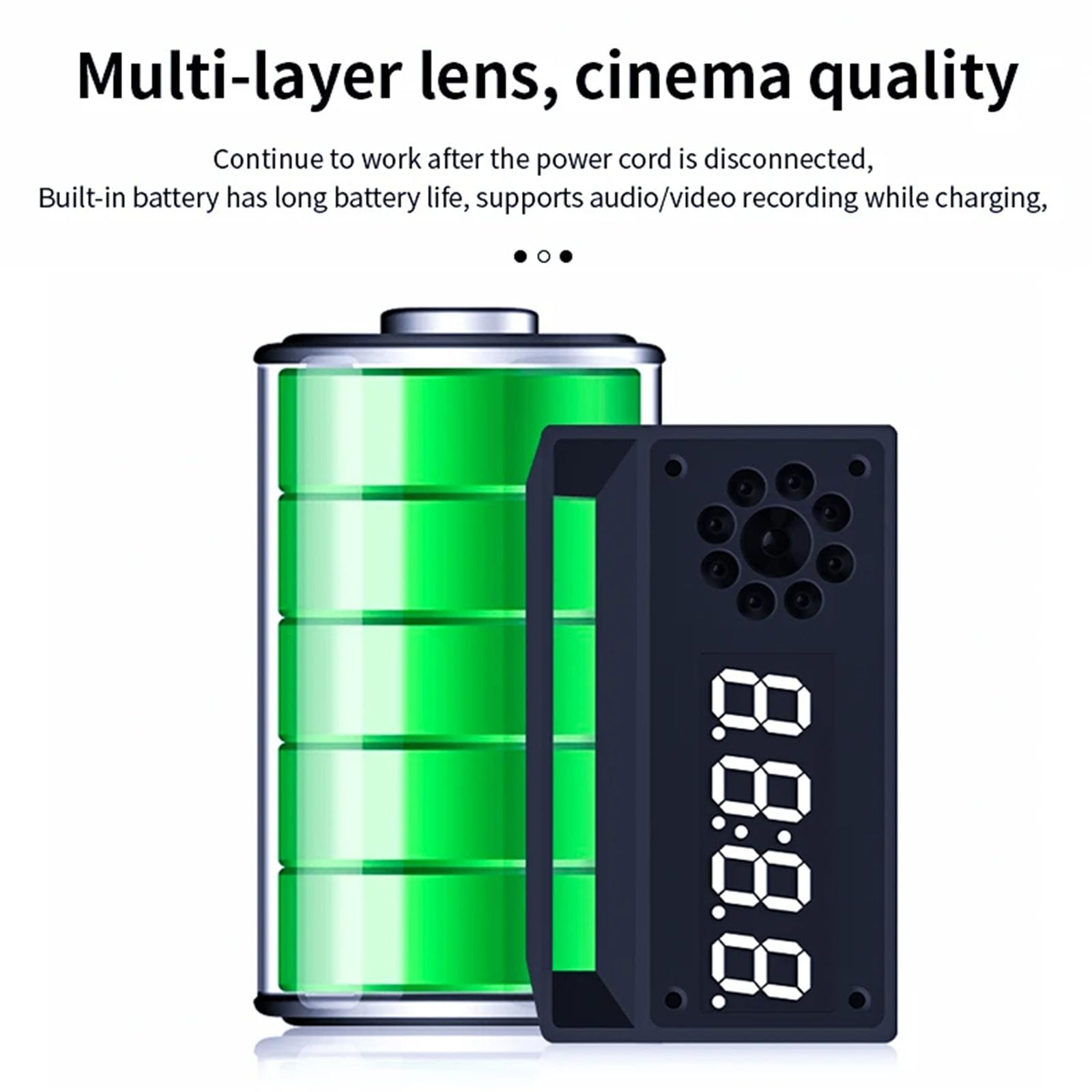 FKINGLRK Mini Hidden Camera Clock - Full HD 1080P Night Vision, WiFi Remote Monitoring, Motion Detection, Auto Loop Recording - Perfect for Home Security, Office Surveillance & Nanny Cams