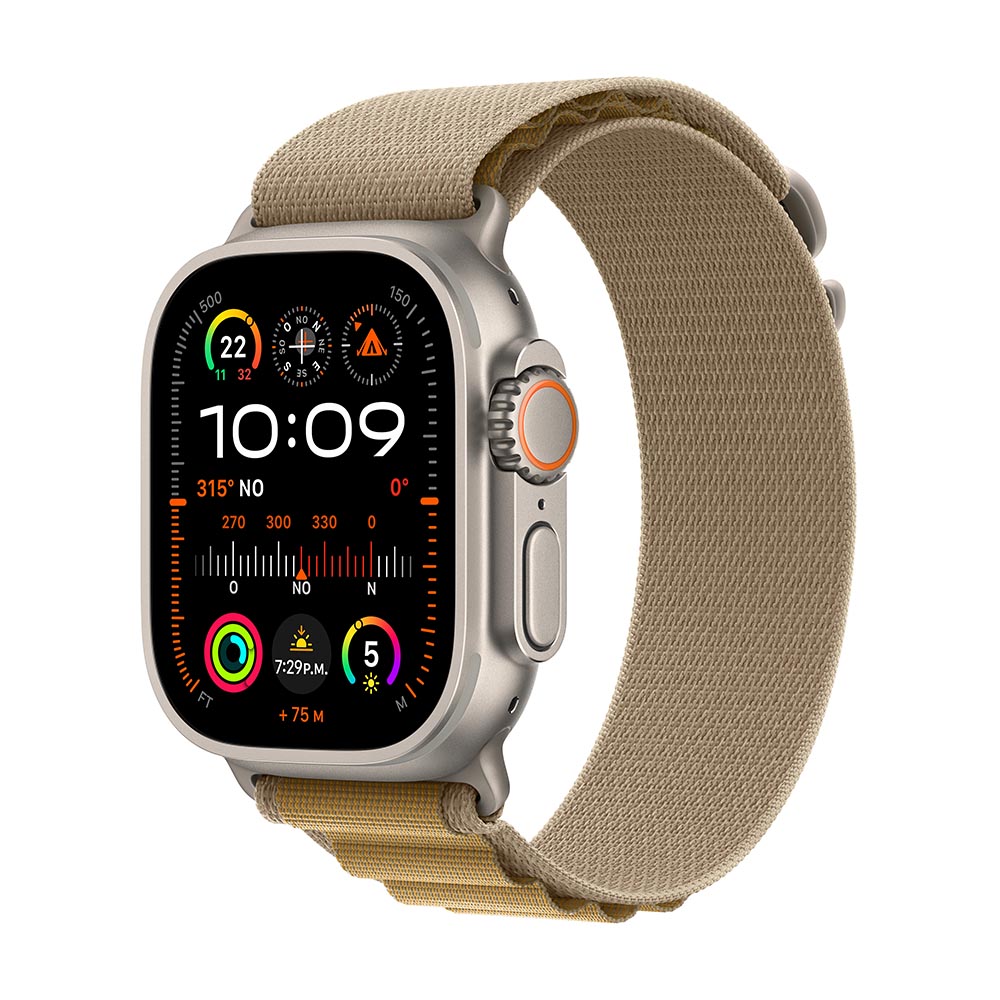 Apple Watch Ultra 2 GPS + Cellular 49mm Titanium Case with Cinnamon Alpine Loop - Smartwatch for Fitness, Outdoor Adventures & Daily Use