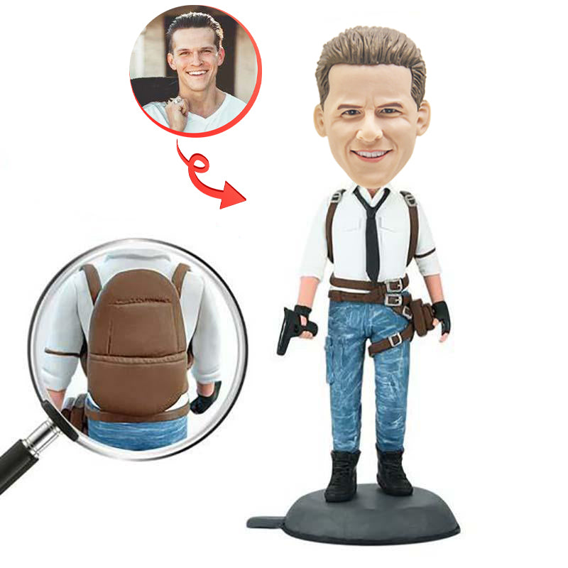 Custom PUBG Male Lead Bobblehead - Personalized Video Game Character Figurine for Gamers, Collectors, and Fans | Perfect for Gaming Room Decor, Gifts, and Display