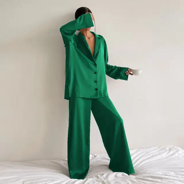 Olivia Silk Low Cut Pajamas for Women - Soft & Comfortable Sleepwear Set for Nightwear, Loungewear & Relaxation