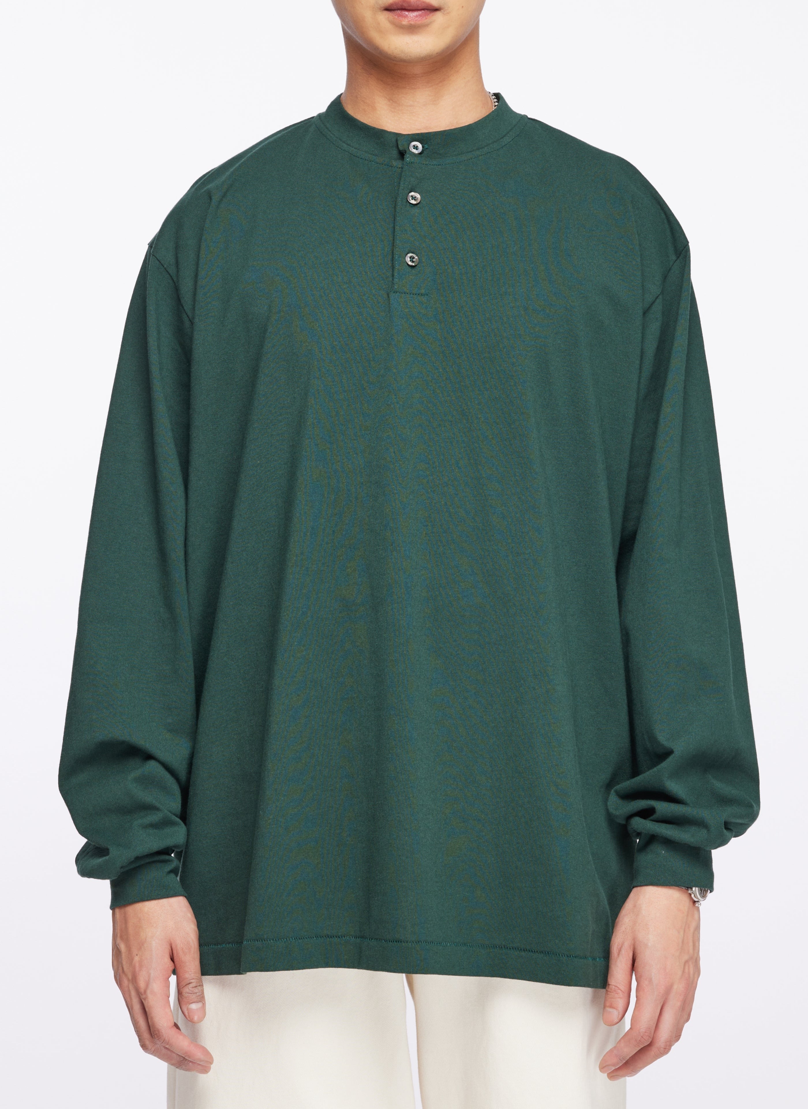 220G Soft Cotton Henley Neck Long Sleeve T-Shirt for Men - Comfortable Casual Wear for Everyday, Work & Outdoor Activities