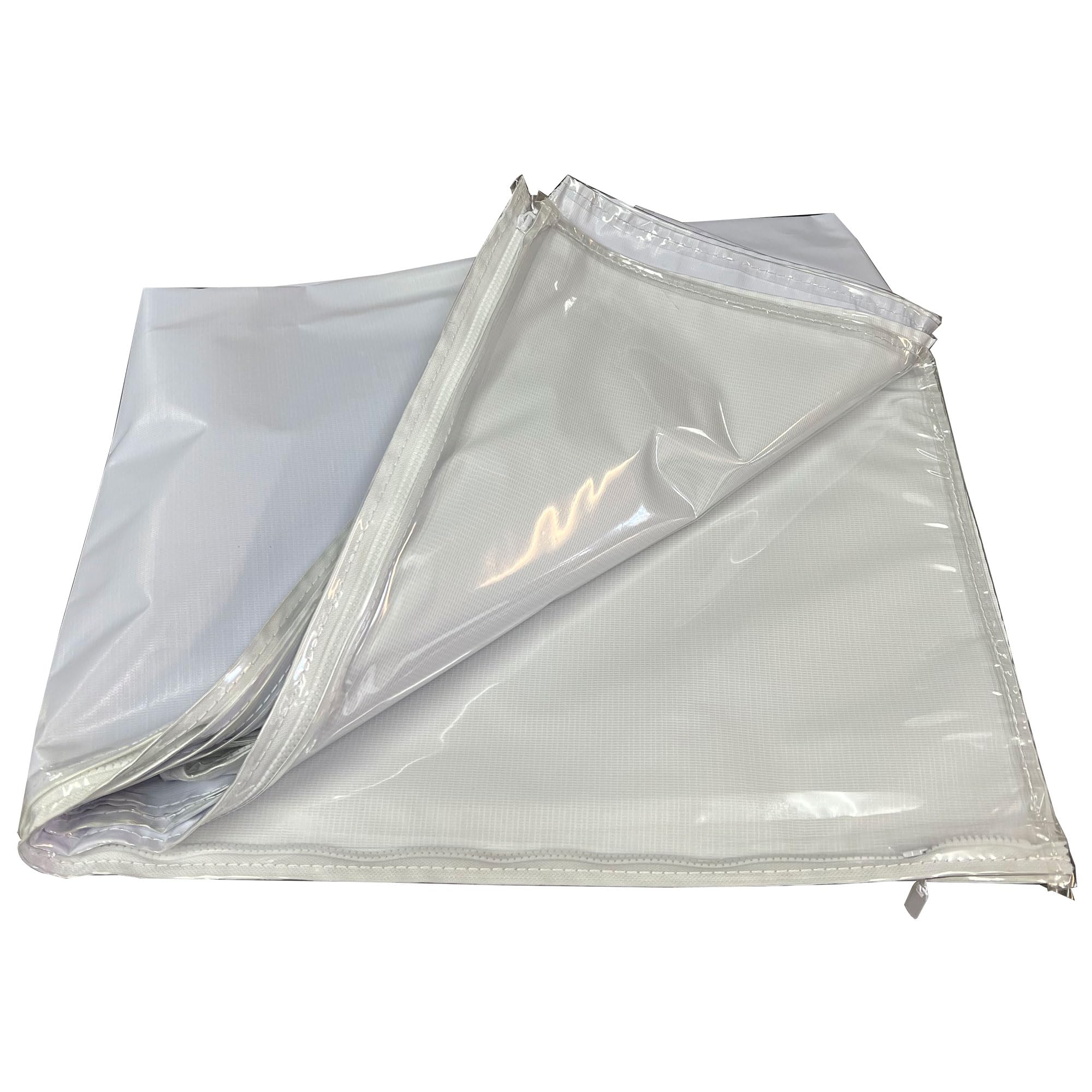 GSW AAR-20CW White Plastic Bun Pan Rack Cover with Clear Front & 2 Zippers - Commercial Kitchen Storage Solution for 21”x26”x70” Racks - Perfect for Bakeries, Restaurants and Food Service Businesses