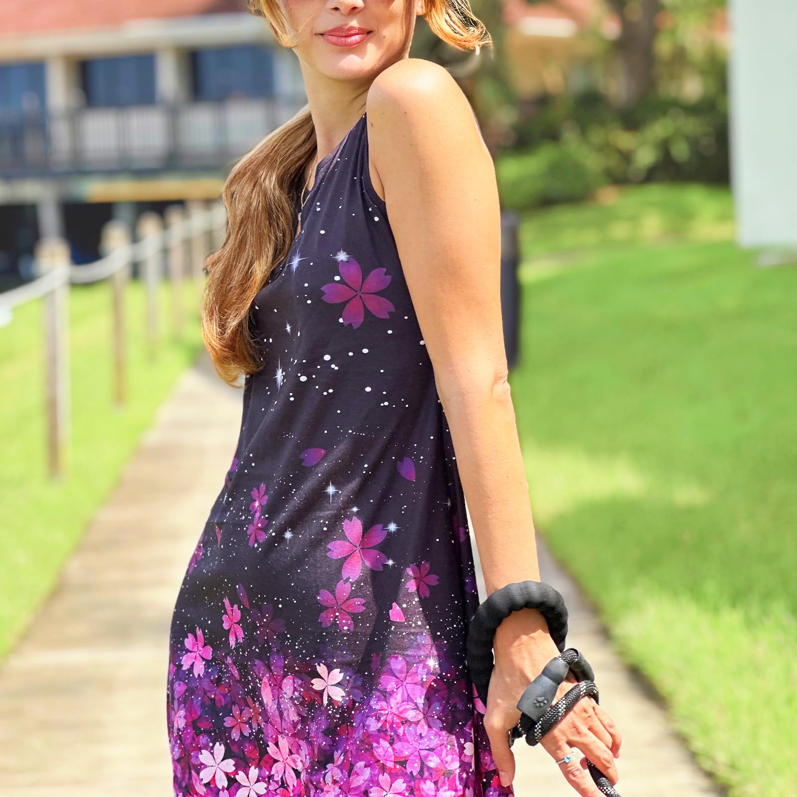 2024 Women's Hollow Out O-Neck Sleeveless Boho Summer Dress - Casual A-Line Sun Dress for Beach, Vacation & Outdoor Activities | Flowy Comfortable Sundress