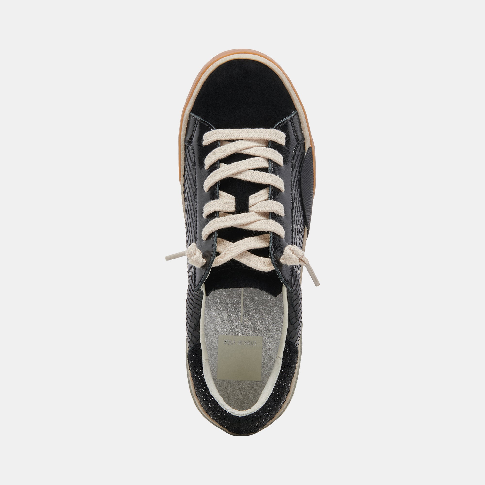 ZINA Wide Sneakers for Women - Onyx Embossed Leather Comfortable Walking Shoes | Casual Fashion Sneakers for Everyday Wear, Work & Travel