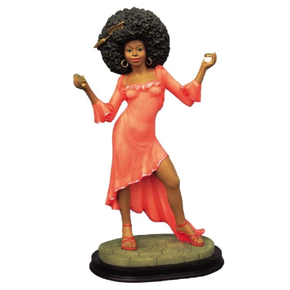 Ebony Treasures Retro: Afro Queen in Red - Vintage African American Wall Art for Home & Office Decor
