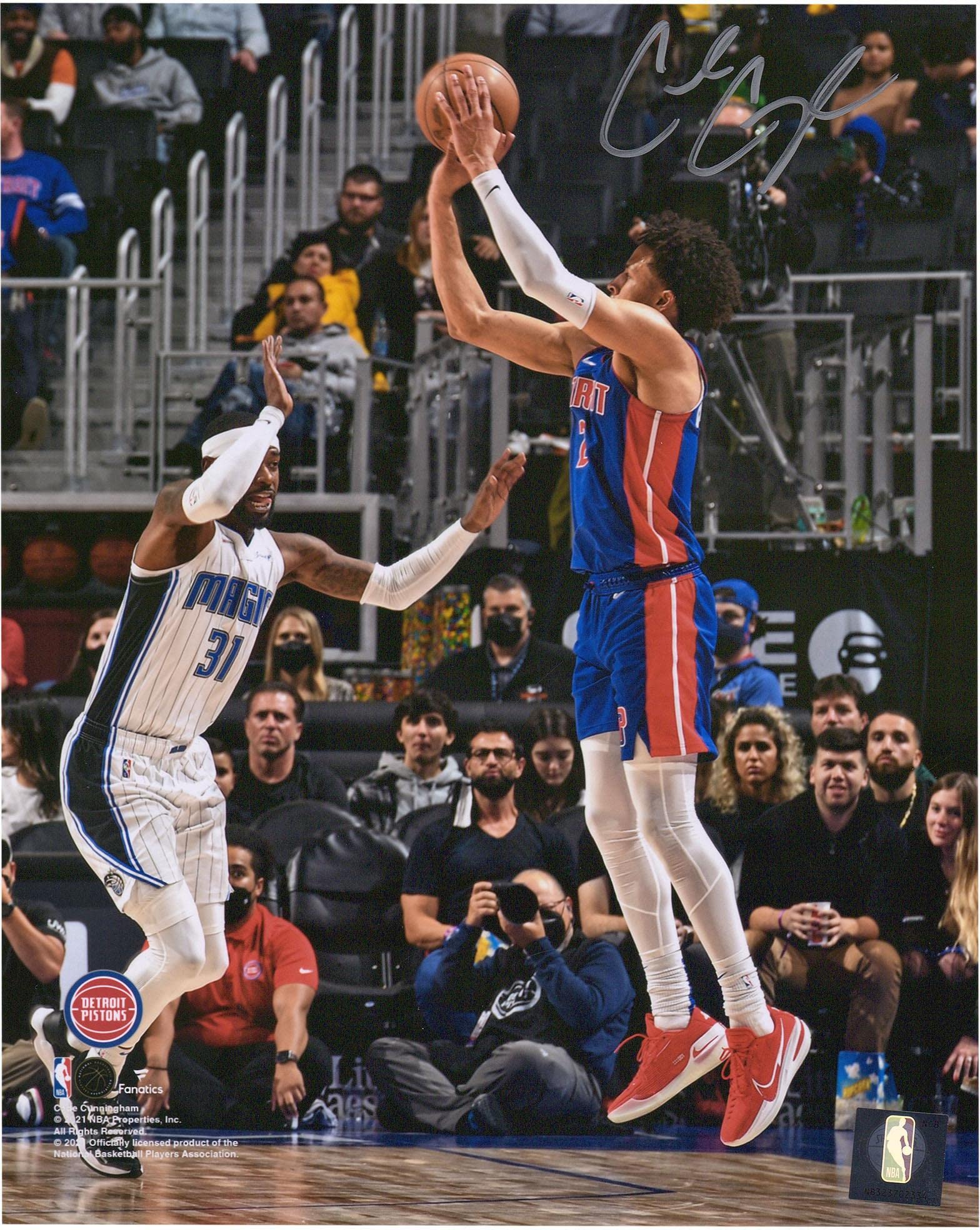 Cade Cunningham Detroit Pistons Autographed 8x10 Photo - Signed NBA Memorabilia - Game Action Shot vs Orlando Magic - Perfect for Sports Fans, Collectors & Man Cave Decor