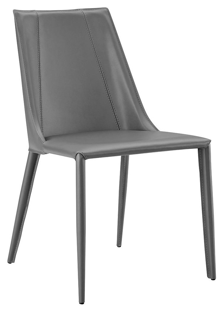 Kalle Side Leather Dining Chair - Modern & Comfortable Leather Seat for Kitchen, Dining Room, Restaurant - Perfect for Home Decor & Entertaining